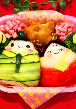 キャラ弁♡ひなまつりお雛様とお内裏様-レシピのメイン写真