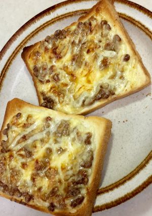 納豆チーズマヨネーズトースト-レシピのメイン写真