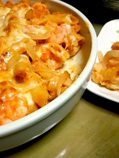 スープの素で海老トマトクリームグラタン-レシピのメイン写真