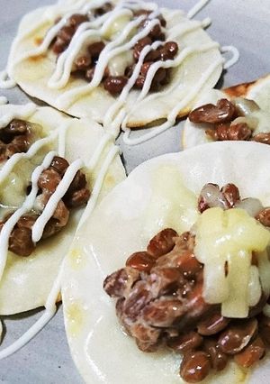 時短！！餃子の皮で☆納豆チーズピザ☆-レシピのメイン写真