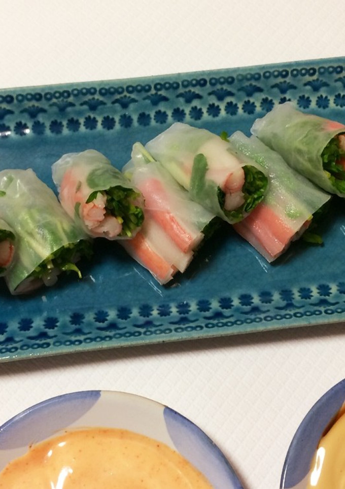 豆苗とかにかまの生春巻き-レシピのメイン写真