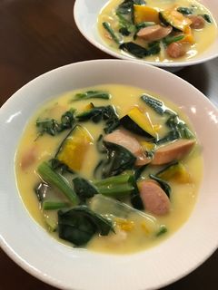 かぼちゃとほうれん草のクリームシチュー-レシピのメイン写真