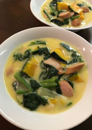 かぼちゃとほうれん草のクリームシチュー-レシピのメイン写真