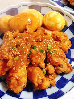 手羽元と卵の味噌コチュジャン煮-レシピのメイン写真