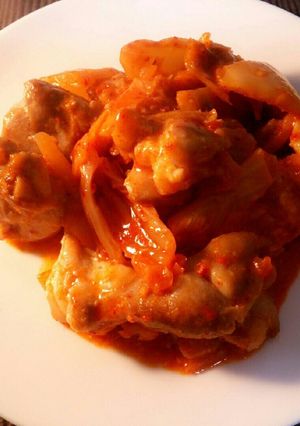 包丁いらずの鶏ももキムチマヨ炒め-レシピのメイン写真