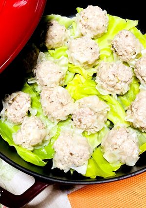 フライパンで♪椎茸入りふわふわ豆腐焼売♡-レシピのメイン写真
