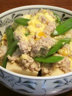 春の惣菜 ~鶏ひき肉と高野豆腐の卵とじ~-レシピのメイン写真