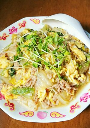 白菜と豚ひき肉の中華風あんかけ丼-レシピのメイン写真