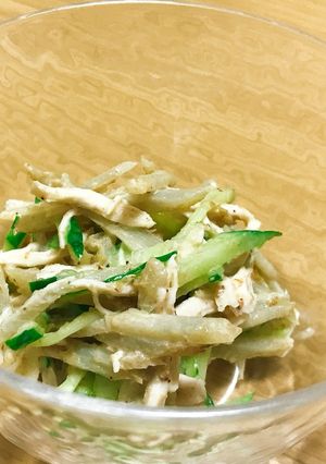 鶏ささみとごぼうきゅうりの胡麻ドレサラダ-レシピのメイン写真