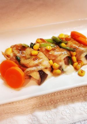 簡単♡豚肉ときのこのチーズ巻き♡-レシピのメイン写真