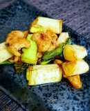 簡単！うまい！鶏皮とネギのピリ辛焼き