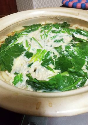 ほうれんそうと豚肉と卵のあったかうどん-レシピのメイン写真