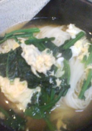 「ぺっちんさんのホウレン草」でにゅうめん-レシピのメイン写真