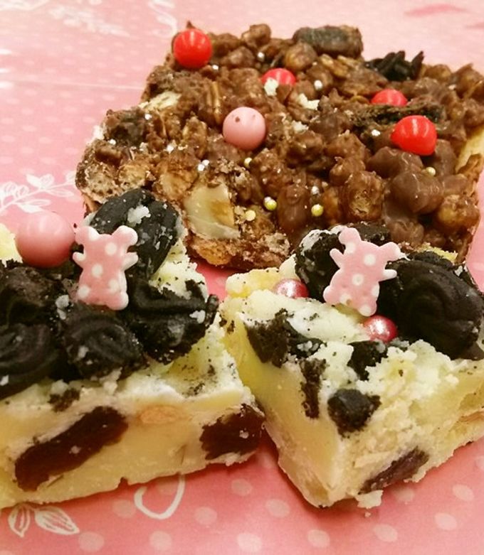 バレンタイン用ホワイトチョコファッジ-レシピのメイン写真