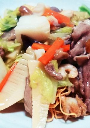 簡単◎八宝菜の皿うどん-レシピのメイン写真