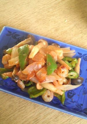 エビとたっぷり野菜のケチャップ炒め-レシピのメイン写真