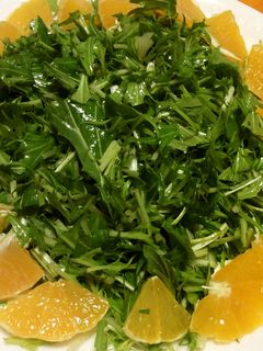 水菜とオレンジのサラダ-レシピのメイン写真