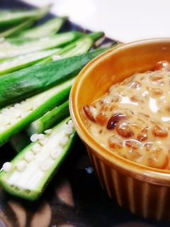 簡単【オクラのもろみ味噌マヨディップ】-レシピのメイン写真