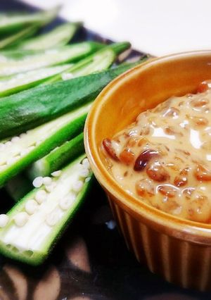 簡単【オクラのもろみ味噌マヨディップ】-レシピのメイン写真