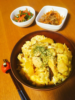 ふわとろ卵のチーズカレー親子丼-レシピのメイン写真