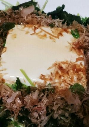 豆苗ぶっ込みレンチン湯豆腐♡-レシピのメイン写真