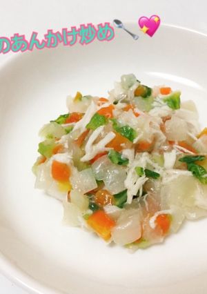 離乳食後期〜＊鶏ササミのあんかけ炒め-レシピのメイン写真