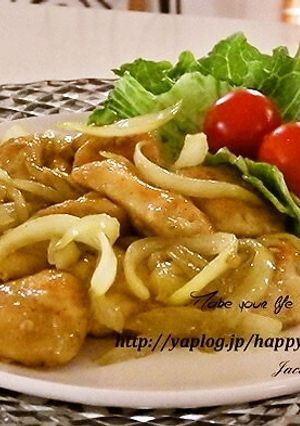 鶏胸肉＆玉ねぎ☆グリーンカレー炒め-レシピのメイン写真