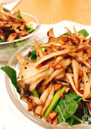 舞茸炒めのっけサラダ☆ドレッシング要らず-レシピのメイン写真