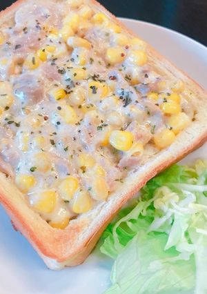 朝食 簡単ツナコーン トースト-レシピのメイン写真