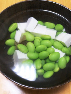 簡単!枝豆と豆腐のお吸い物-レシピのメイン写真