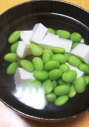 簡単！枝豆と豆腐のお吸い物-レシピのメイン写真