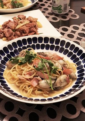 バター醤油仕立て☆牡蠣とベーコンのパスタ-レシピのメイン写真