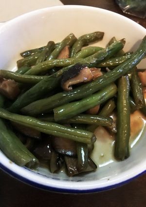 インゲンと椎茸のココナッツオイル炒め-レシピのメイン写真