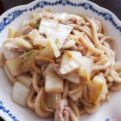 ぱぱっとめんつゆで焼きうどん！-レシピのメイン写真