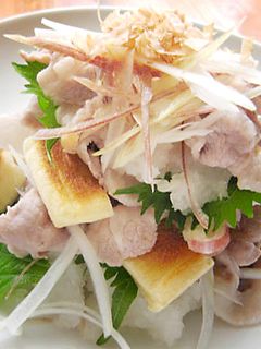 豚しゃぶと焼き油あげの梅たれおろし和え-レシピのメイン写真