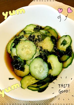 時短簡単✰キュウリとワカメの甘酢あえ！-レシピのメイン写真