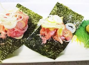 おつまみ☆ごま油が合う◎ネギトロのり巻き-レシピのメイン写真
