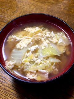 白菜とおあげの卵とじ汁-レシピのメイン写真