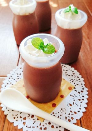 レンジで簡単☆甘酒豆乳ココアプリン。-レシピのメイン写真