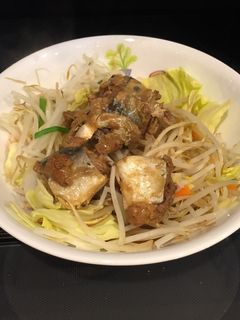 超簡単!野菜とサバの味噌煮缶のレンジ蒸し-レシピのメイン写真
