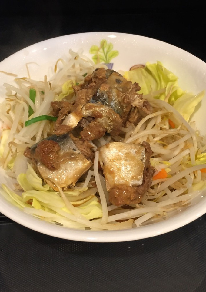 超簡単！野菜とサバの味噌煮缶のレンジ蒸し-レシピのメイン写真