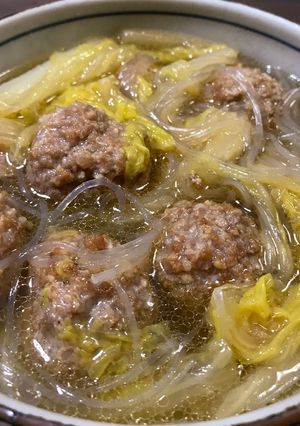白菜と豚挽肉の団子鍋　中華風アレンジ-レシピのメイン写真
