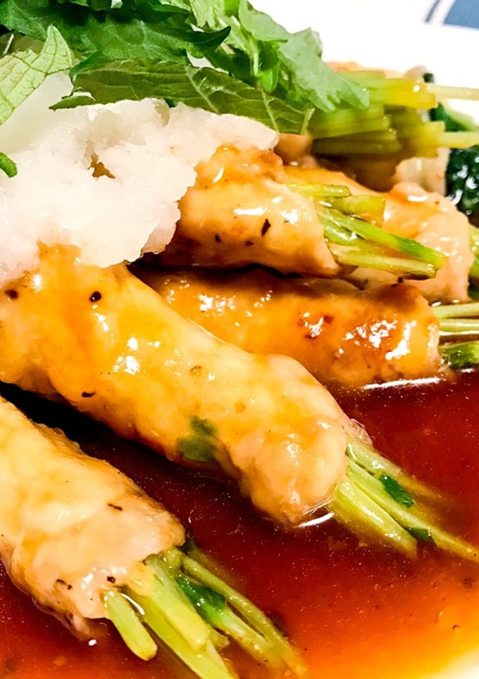 シャキシャキ豆苗のみぞれ肉巻き-レシピのメイン写真