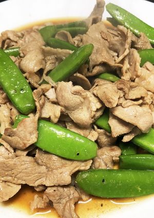 スナップえんどうと豚肉のポン酢炒め-レシピのメイン写真