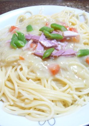 ホワイトソーススパ-レシピのメイン写真