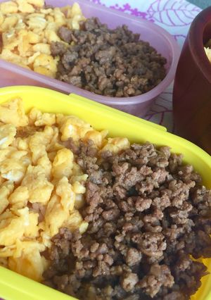 お弁当や子どものランチに。楽チン 二色丼-レシピのメイン写真