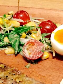 水菜とトマトの胡麻マヨサラダ-レシピのメイン写真