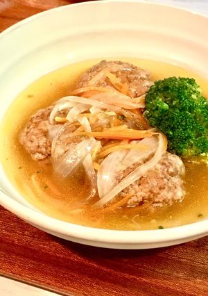 簡単ハンバーグの中華スープ煮込み-レシピのメイン写真
