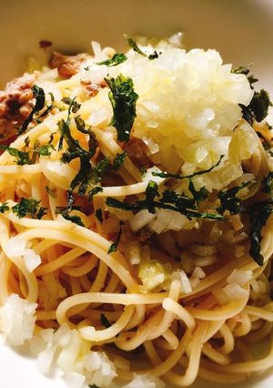 シャキシャキ玉ねぎの鯖缶冷製パスタ-レシピのメイン写真
