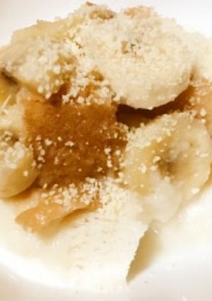 母親のやわらか食にバナナ食パン粥を作り-レシピのメイン写真